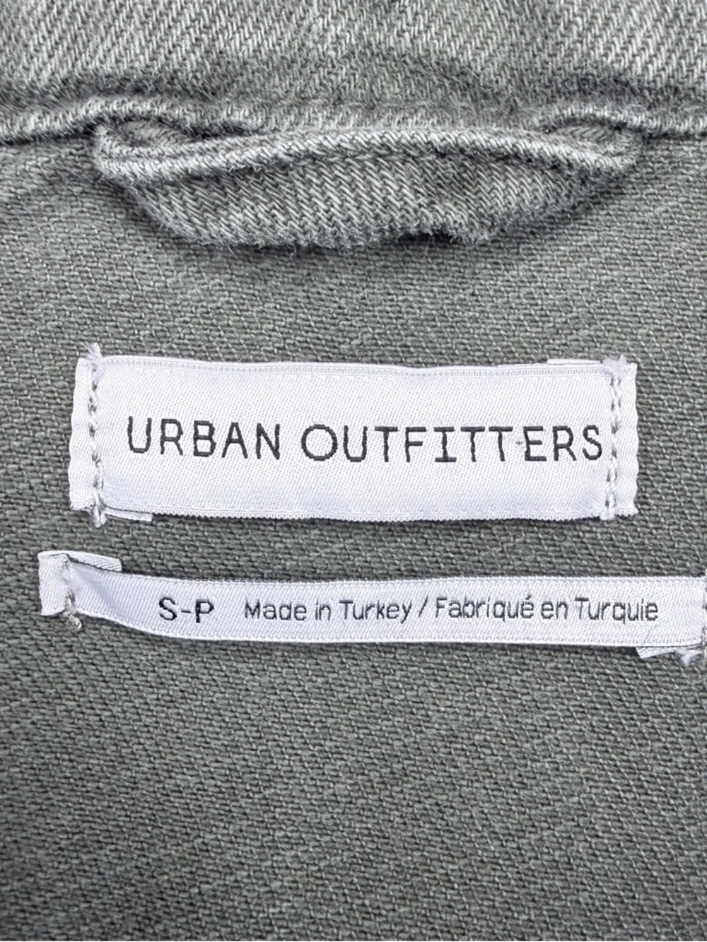 Urban Outfitters Olive Cropped Button-Front Jean Jacket
